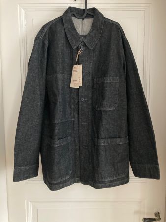 MUJI Herren-Jacke aus Kapok und Denim, schwarz, L
