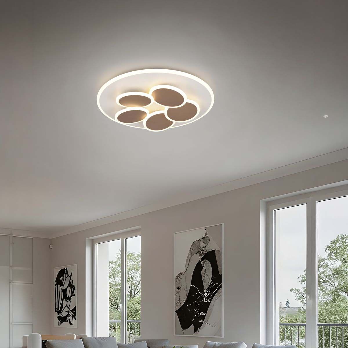 Lampadari & plafoniere: LED Deckenleuchte, Grau, Coffee, 49 cm Ø – Nuovo (secondo la descrizione) da Kreuzlingen venduto da Smart-Light 2