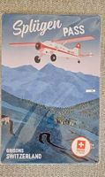 Affiche Splügen Pass Grisons Suisse Avion vintage art