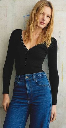 Sézane Langarm Body Hannah, Gr. XXL (44)