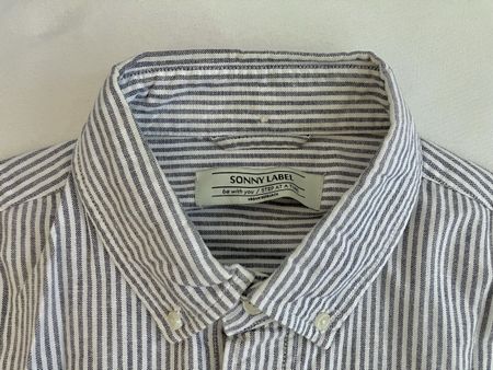 100% Baumwolle Oxford Hemd, Sonny Label, grau gestreift [M]