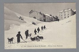HOSPICE DU GRAND ST. BERNARD - ARRIVÉE D'UNE CARAVANE