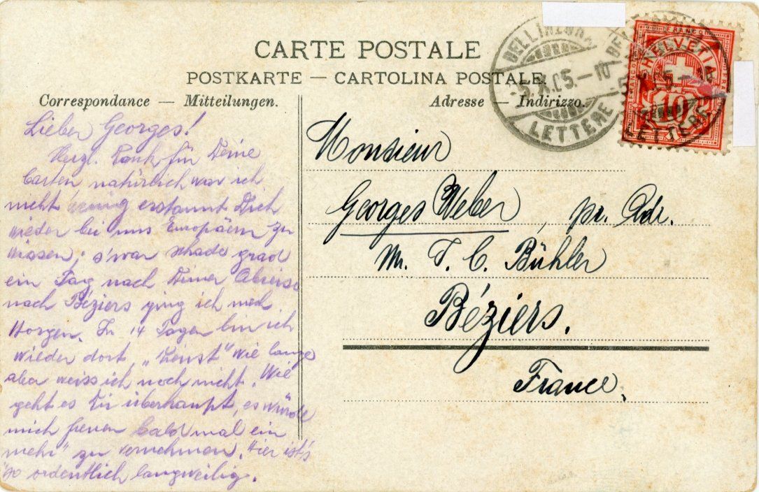 Cartoline postali: Bellinzona   TI  mit Dampfeisenbahn      um 1905 – Usato da Brig venduto da Valcards54 1