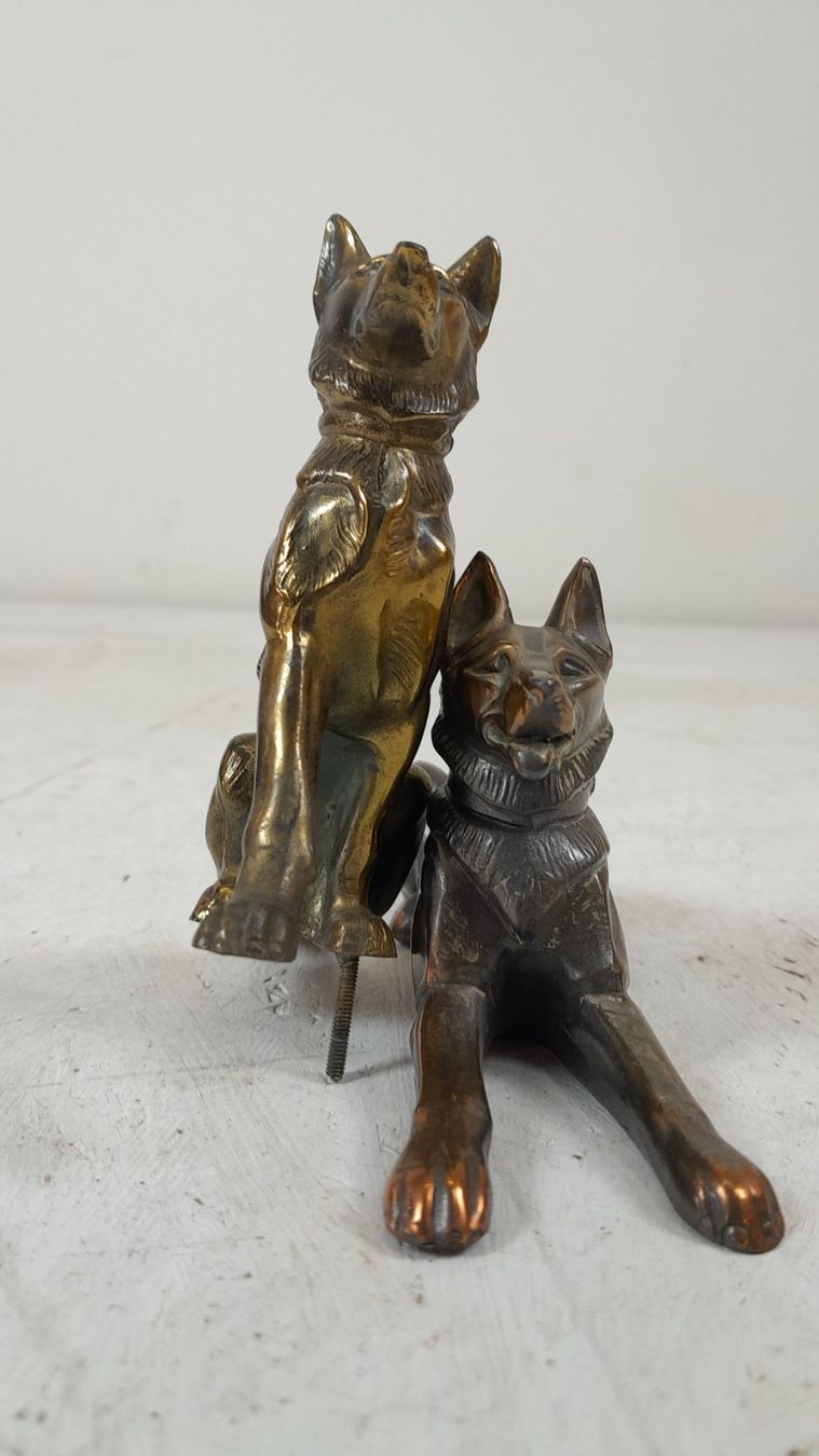 Figuren: Art déco Hundefigur Schäferhund Schäfer sitzend Spelter – Gebraucht aus Hittnau von v-v-onlineverkauf 1
