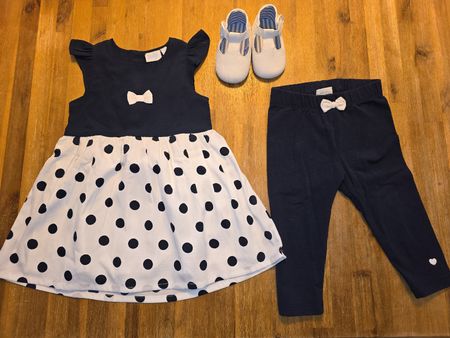 Babykleider Set Kleid&Leggings Grösse 74 + Schuhe: Grösse 17