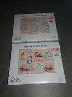 2x Holzpuzzle Dino Puzzle und Feuerwehr      * NEU / OVP *