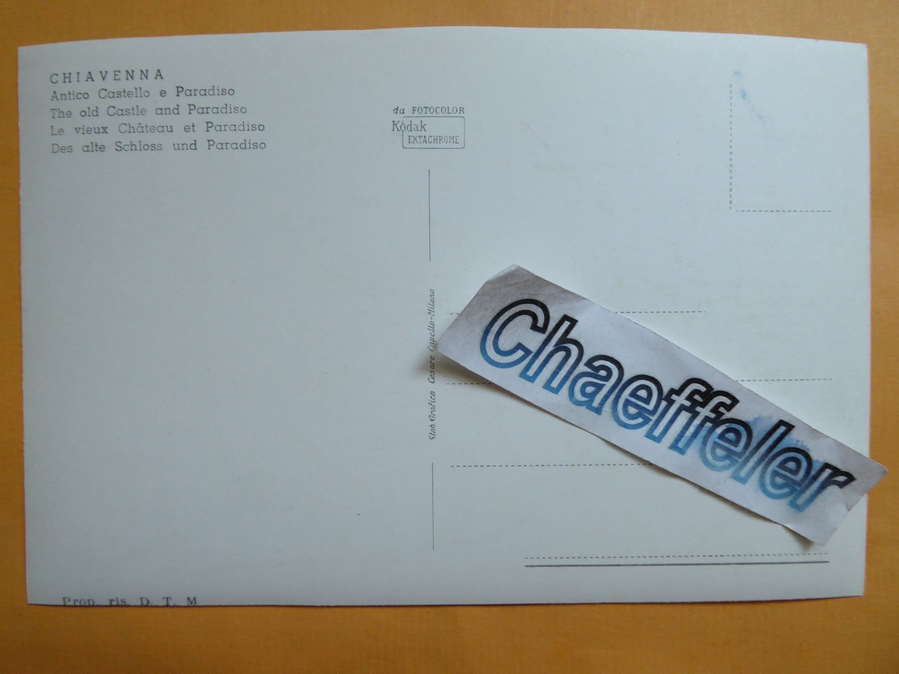 Cartoline postali: Chiavenna, Antico Castello e Paradiso – Nuovo (secondo la descrizione) da Zürich venduto da Chaeffeler 1