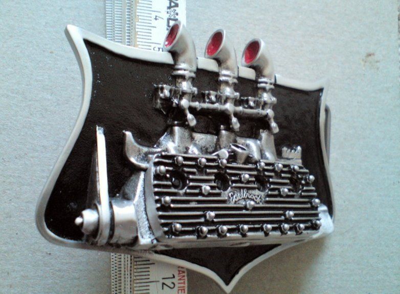 Gürtelschnallen: Flat Head Motor Edelbrock Gürtelschnalle – Neu (gemäss Beschreibung) aus Schinznach-Bad von Chico_Bo 3