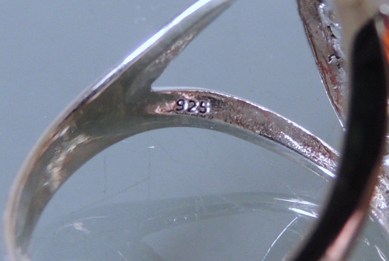 Ringe: Silber 925 Bernstein-Imitat Fingerring Gr. 58 – Neu und originalverpackt aus Waldenburg von schaller707 4