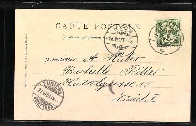 Cartoline postali: Saint-Cergues, Teilansicht mit Feldweg – Usato da Berlin venduto da bartko-reher 1