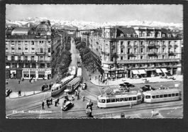 Zürich Bahnhofstrasse 1955,Tram, belebt