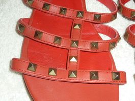 sandales en cuir rouge pointure 41 d'été pour femme