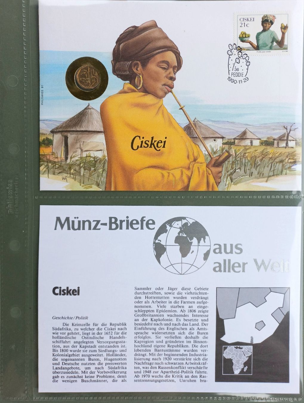 Toutes les monnaies: Münzbrief Ciskei 1990 – D'occasion à Niederuzwil par lubimaja