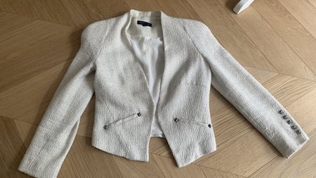 MANGO ecru tweed jacket XS/34