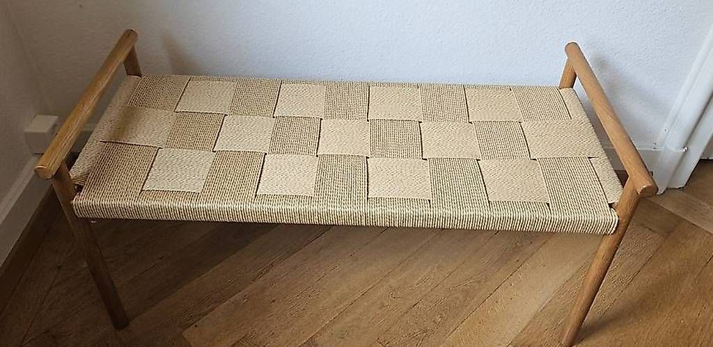 Panchine: Skandinavische Design-Bank aus Eiche mit Flechtsitz – Usato da Winterthur venduto da schnech 2