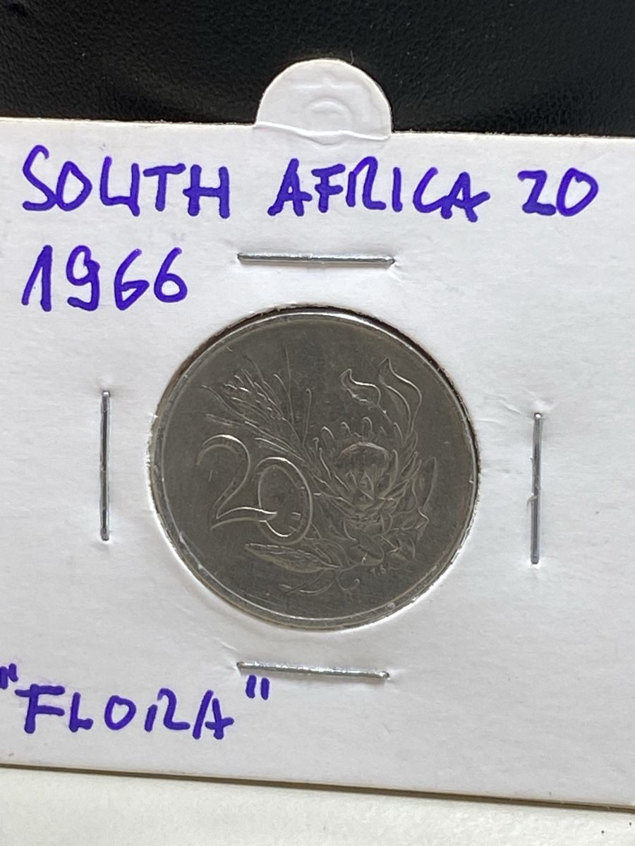 Tutti le monete: Afrique du Sud - 20 cents - 1966 – Usato da Payerne venduto da Mike1682