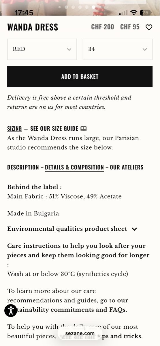Sezane Vestiti: Sézane Wanda Kleid, Gr. 34 – Usato da Zürich venduto da vintage_for_you 5