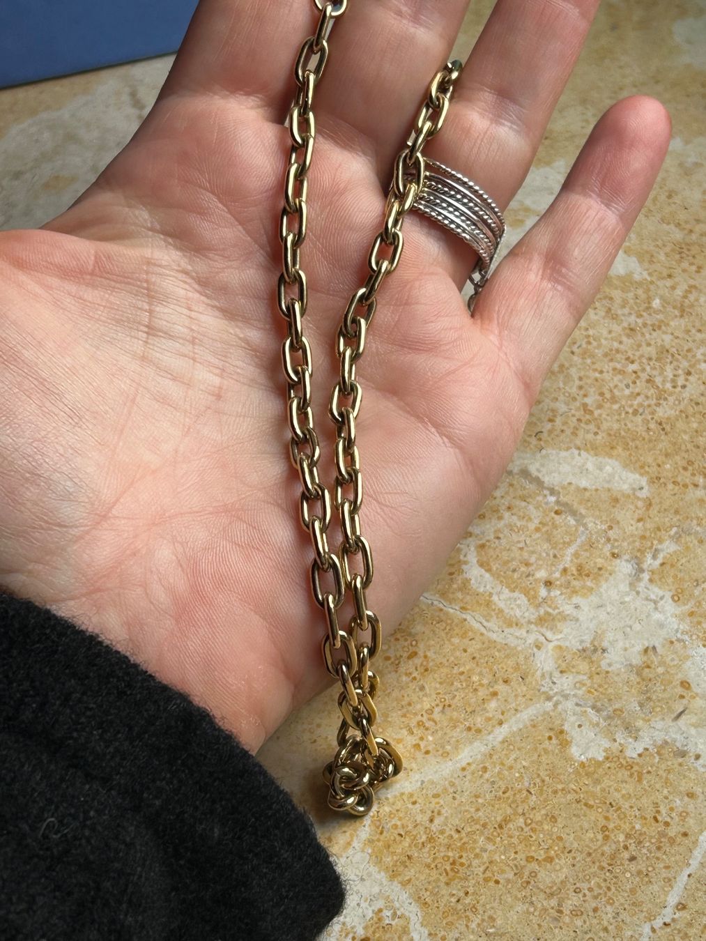 Catenine: Goldfarbene Kette, Gliederkette  38cm – Usato da Dittingen venduto da Bijoubelle 7
