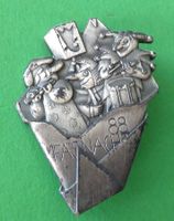 Basler Fasnachtsplakette Silber mit Nadel 1988