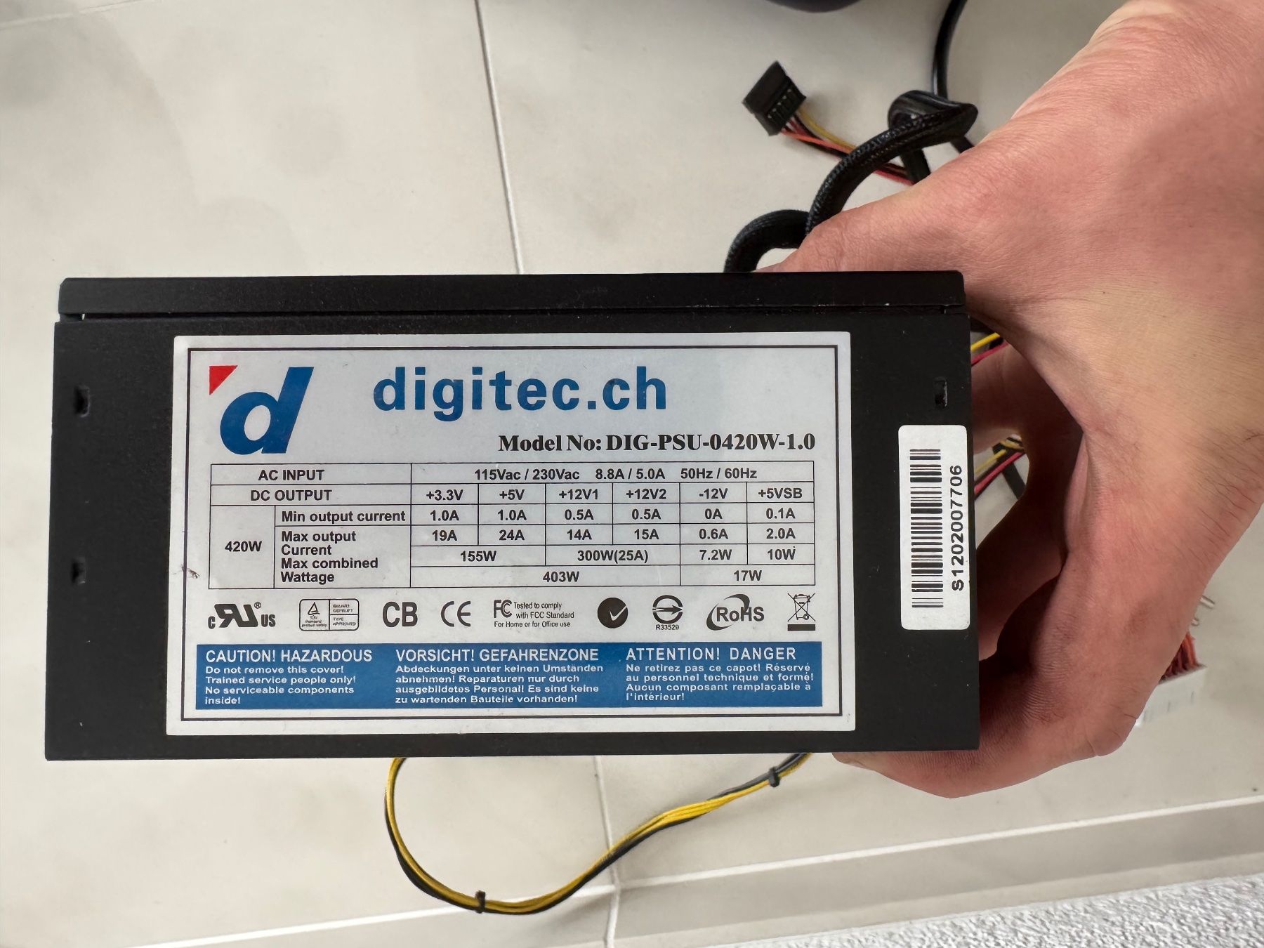 PC: Digitech Netzteil mit 403 Watt – Usato da Dietwil venduto da Armi1973 2