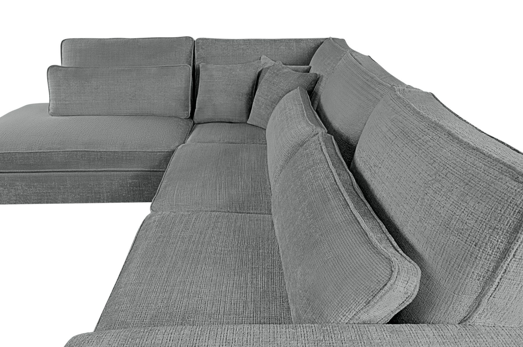 Divani: DESIGN ECKSOFA WEBSTOFF GRAU INKL NIERENKISSEN -50% – Nuovo e nell'imballaggio originale da Recherswil venduto da Moebel_Outlet 2