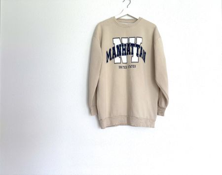 Manhattan Pulli lang Beige Gr. S (wie neu) leicht gefüttert