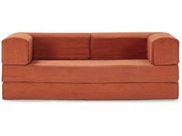 Canapé-lit terracotta de chez Conformama