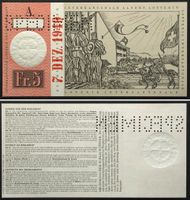INTERKANTONALE LANDES-LOTTERIE - SPECIMEN 5 Franken 1949 I