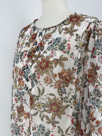 Bluse mit Blumenmuster Gr. 50/52