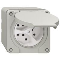 NAP Steckdose NEVO, 3×T13, IP21, lichtgrau, Feller