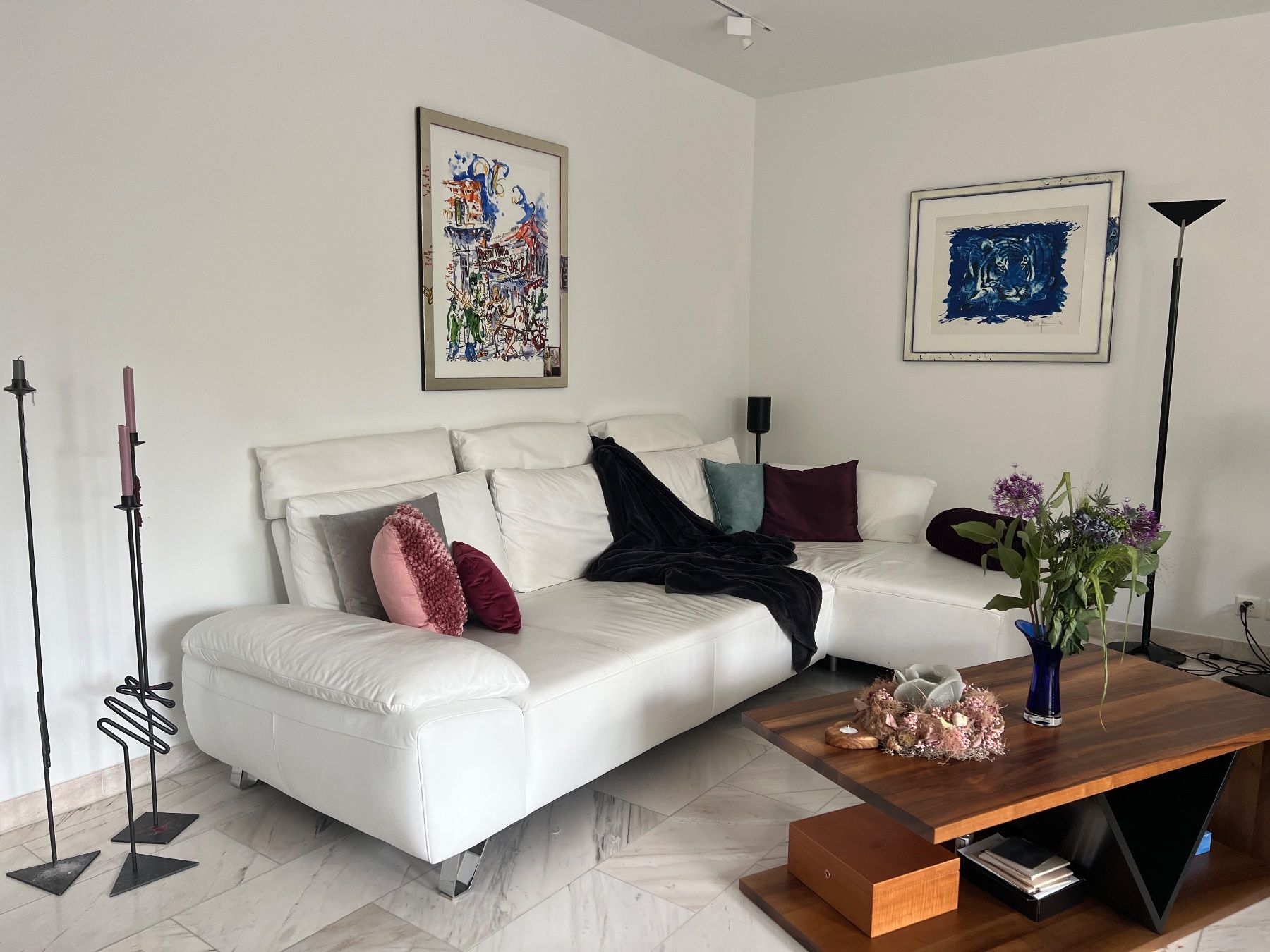 Sofas: Weisses Leder Ecksofa – D'occasion à Stäfa par Gabi17