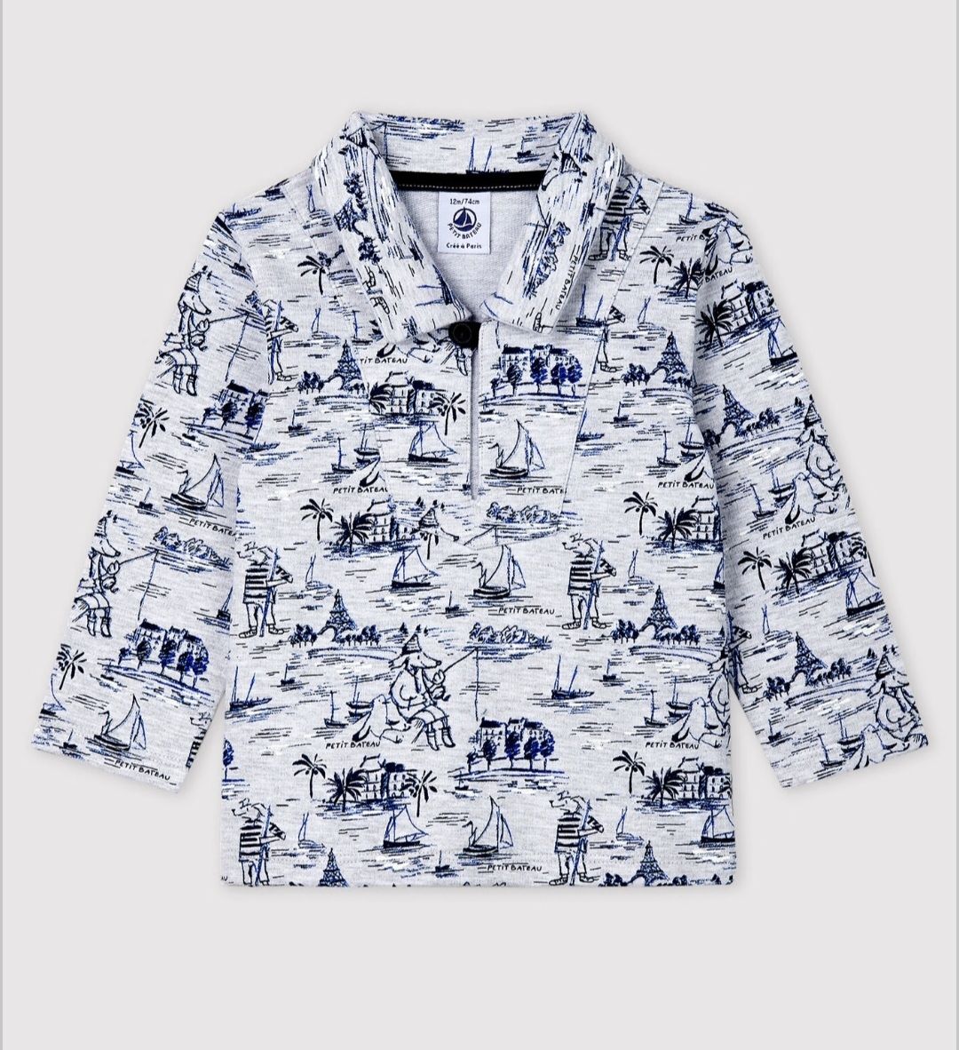 Petit Bateau Pullover & Sweatshirts: Pull imprimé Petit Bateau garçon taille 81cm – Gebraucht aus Plan-les-Ouates von Laly_92