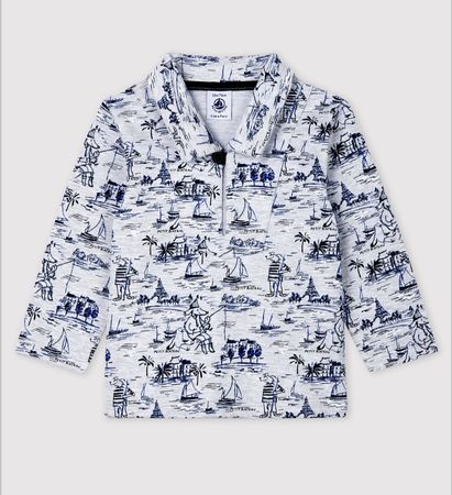 Pull imprimé Petit Bateau garçon taille 81cm