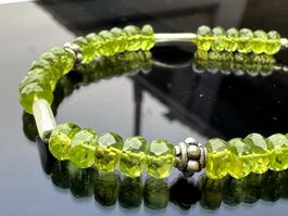 Peridot -Armband  18cm facettierte Silber ALLES MUSS RAUS!