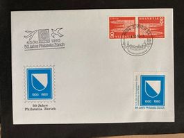 Schweiz 1980 Sonderstempel+Vignette 50 J Philatelia Zürich 2