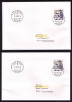 1988_738H1+H2_Markenheft POSTBOTE_TEILUNGEZÄHNT_2 FDC 8.9.88