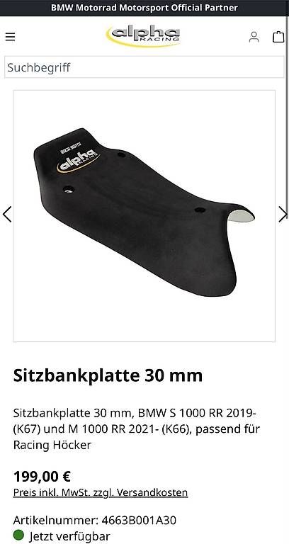 Toutes les pièces détachées moto: Alpha Racing Sitzbankplatte 30mm – D'occasion à Frasnacht par GiancarloVarano 1