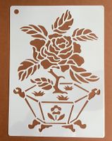 Schablone Blumen Vase fleur Chablon pochoir