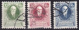 Liechtenstein Serie W1 - W3 gestempelt Sonderausgabe 1925