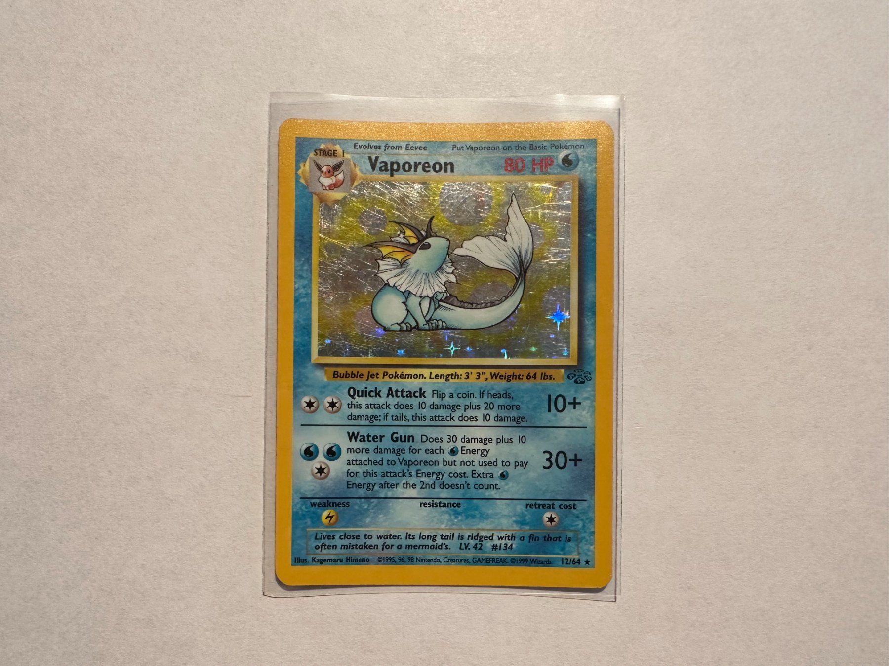 Pokémon Carte collezionabili: Vaporeon holo Jungle EN – Usato da Hagendorn venduto da Pokecollectorch
