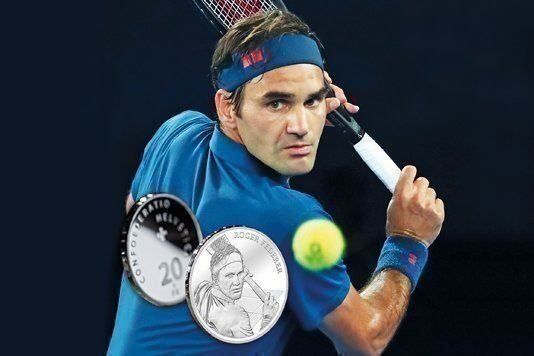Tutti le monete: 1x Roger Federer 20 Fr. Münze – Nuovo e nell'imballaggio originale da Zürich venduto da Dr.Moony 1
