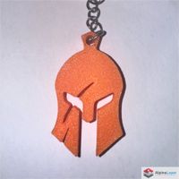 Spartan Helmet 3D Printed Keychain Orange