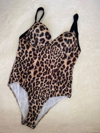 Leopard Print Swimsuit, Size Medium -