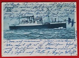 AK OZEAN DAMPFER SCHIFFSPOST HAPAG HAMBURG NEW YORK USA 1929