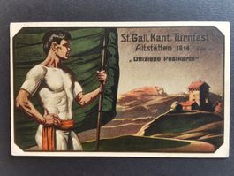 Altstätten   Bahnpoststempel  Rheintal  AK  Turnfest  1914