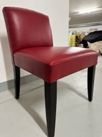 Red Cowhide Chairs with Dark Wood Legs