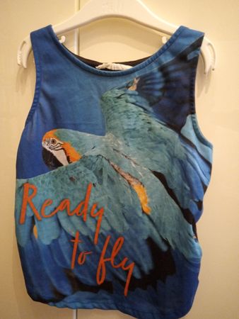 Sommertop mit Papagei-Motiv, Grösse 134/140, H&M Top