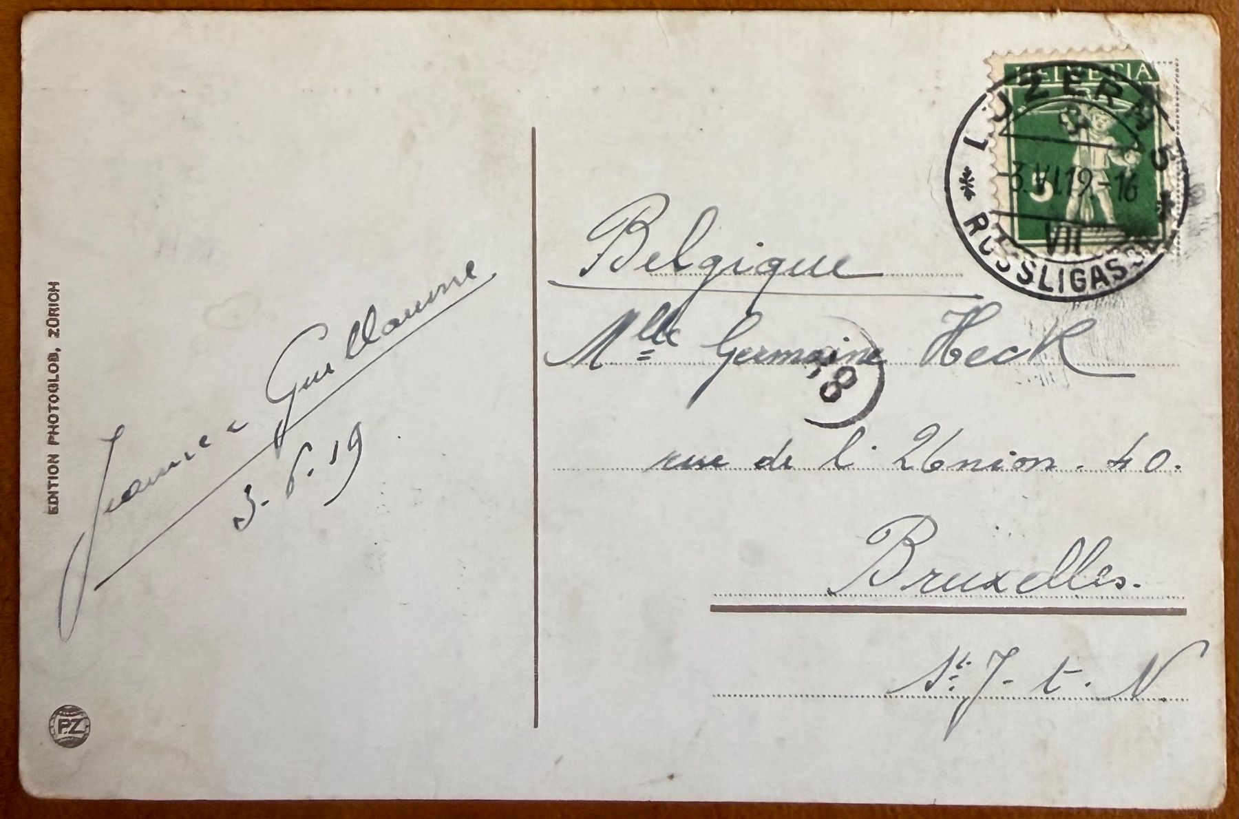 Cartoline postali: AK: Luzern - Bahnhof 1919 – Usato da Lutry venduto da Ediego 1