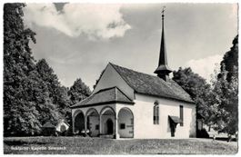 Sempach, Schlachtkapelle, Stempel, gelaufen 1961