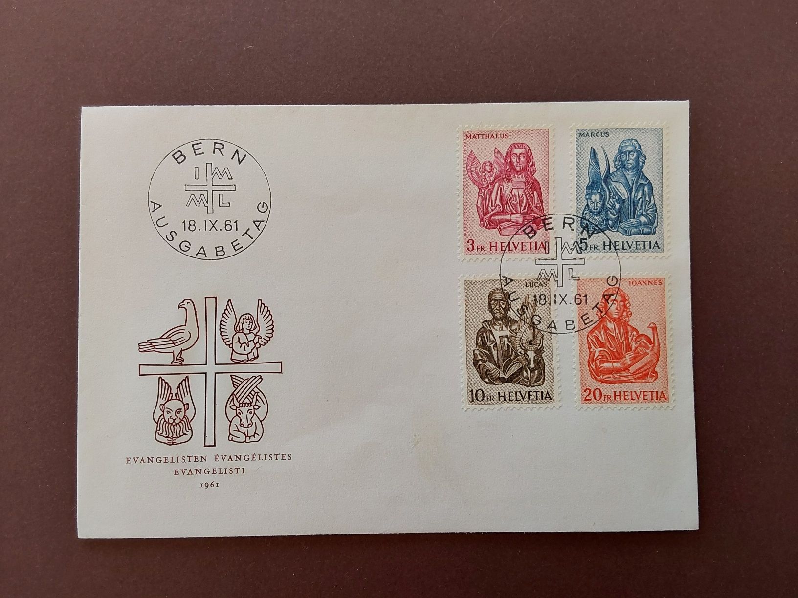 Tutti i francobolli: 1961 FDC Evangelisten – Usato da Stansstad venduto da grimmli77